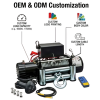 Winch 4x4 12v Anti-Slip Otomatis dengan Rem, Tahan Air, Remote Nirkabel CE, Langsung dari Pabrik, untuk Penyelamatan Trailer Offroad