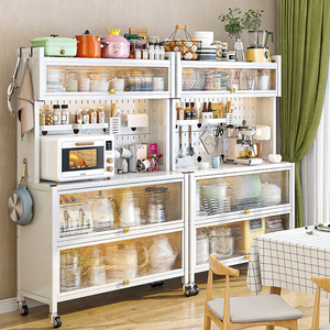 Estante <span class=keywords><strong>de</strong></span> Cocina Metálico <span class=keywords><strong>de</strong></span> Pie al por Mayor con Puertas Transparentes, Panel Perforado, Soporte <span class=keywords><strong>de</strong></span> Almacenamiento <span class=keywords><strong>de</strong></span> 5 Niveles, Gabinete Multiusos, Compra <span class=keywords><strong>a</strong></span> Granel B2B - Product Image 3