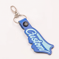 Porte-clés personnalisés en cuir brodé, chaînes de marque, breloques avec lettres nom et Logo, de luxe, pour voiture, vente en gros