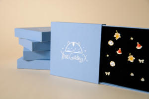 <strong>Luxury</strong> Blue <strong>Luxury</strong> Paper Jewelry <strong>Box</strong> Custom Logo Small Square Earring Packaging <strong>Box</strong> <strong>Ring</strong> <strong>Box</strong> with Foam Collection <strong>Display</strong> - Product Image 3