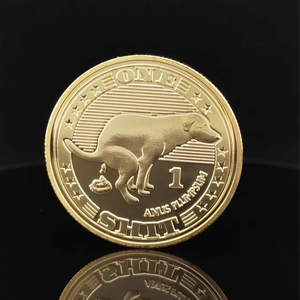 Creatività personalizzata una moneta cane di merda porta fortuna animale placcato oro moneta commemorativa - Product Image 1