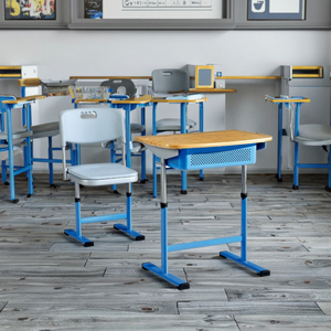 Modern Adjustable Height Steel Plywood Plastic Components School Desk <b>Chair</b> Sets Commercial Use SONGYE Brand Model ST-0709B 1 ST - Product Image 2