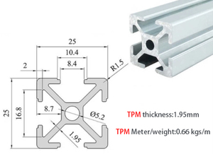 Wholesale High Quality 25 Shape T Slot Alu Alloy Square Tube Anodized <strong>Aluminum</strong> Extrusions <strong>Profile</strong> 2525 for Industrial DIY Frame - Product Image 5