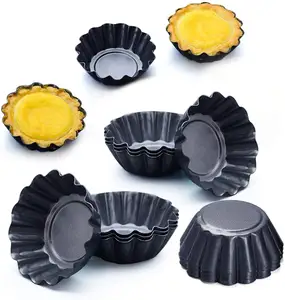 Cupcake cuisson moule réutilisable métal acier au carbone étain matériel gâteau moule oeuf tarte cuisson moule pâtisserie outils