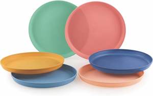 <b>Kids</b> plates Set plastic bowls Reusable BPA Free Microwave-Safe Multicolored Toddler Plate Set - Product Image 2