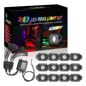 卸売12V 24V APPコントロール46 8 12ポッドLedロックライトRGBWジープトラックATV UTV RZR 1000