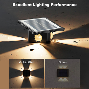 4 góc cổng phía trước phát ra LED năng lượng mặt trời ngoài trời đèn sân vườn trang trí đường phố vườn năng lượng mặt trời Powered cảm biến Đèn tường - Product Image 2