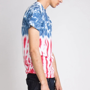 Personalizado Multicolor 100% algodón de punto Tie-dye Arco Iris gráfico Streetwear de gran tamaño Vintage camiseta de los hombres - Product Image 4