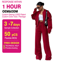 Gran oferta moda Otoño señora logotipo personalizado ropa de ocio traje al por mayor cremallera sólido cárdigan pantalones 2 uds conjunto de ropa de mujer