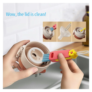 Zenidoo Sustainable 3-in-1 Cup Lid Cleaning <b>Brush</b> with Glass Cleaning Spray for Crevice <b>Bottle</b> Gap & Tight Spaces - Product Image 2