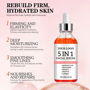Sérum <span class=keywords><strong>de</strong></span> soin <span class=keywords><strong>de</strong></span> la peau 5 en 1 en marque propre pour le soin du visage avec vitamine C, niacinamide et acide hyaluronique, blanchissant, anti-âge, hydratant - Product Image 2