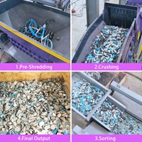 Usine de tri et de recyclage entièrement automatique pour ferraille de vélos, coques de voitures, cadres de vélos, acier, fer, aluminium, avec concasseur à marteaux