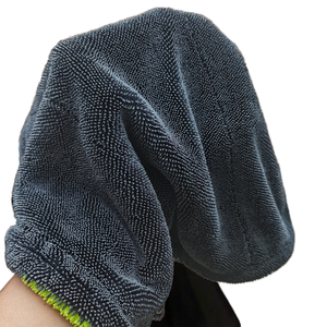<b>Black</b> Microfiber Woven Twist Towel Loop Design Quick Dry Rectangle Home Use Drying <b>Cloth</b> - Product Image 1