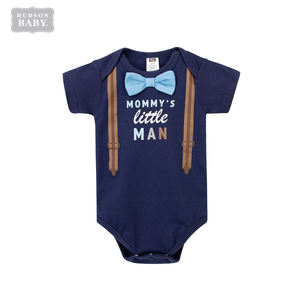 Vendita calda 3 pezzi Casual in cotone Set di abbigliamento per neonati con <span class=keywords><strong>pantaloni</strong></span> a maniche corte cappello stampato con bottone alla moda - Product Image 2