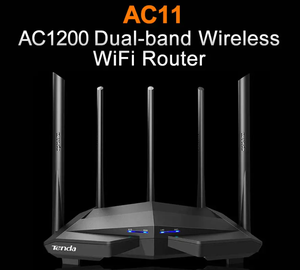 Đã sử dụng Bộ định tuyến băng tần kép TENDA AC11-1200Mbps-MU-MIMO - 5 ăng ten-Phần mềm tiếng Anh-được sở hữu trước trong điều kiện mới - Product Image 2
