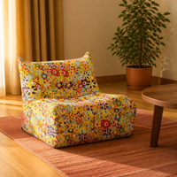 Canapé lounge en tissu sans accoudoirs, gain de place, chaise de style Togo garnie d'éponge, design compact pour petit appartement ou salon