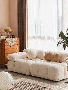 Canapé en tissu de style crème, mobile et détachable, adapté à diverses combinaisons de canapés. - Product Image 2