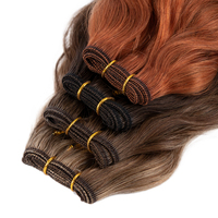 Extensions de cheveux tissées à la machine 100% naturelles, qualité professionnelle double trame, vente en gros