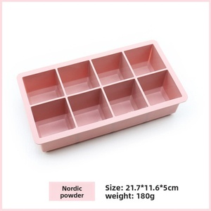 Bandeja de Hielo Cuadrada Grande de Silicona de Grado Alimenticio para el Hogar, Antiderrames, Fácil de Desmoldar, con Cuatro/Seis/Ocho Rejillas, Venta Caliente 2024 - Product Image 4