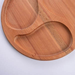Perfect Prices Wholesale Custom Wooden Divided Dry Foods 29cm 3 Section Serving <b>Snack</b> <b>Tray</b> - Product Image 2