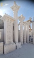 YUSHI Colonne de Portail Moderne en Pierre Naturelle, Pilier Romain, Ornemental et Durable, Solution Complète pour Projets de Jardin, Villa et Parc
