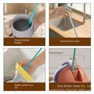 Brosse à pailles en silicone transfrontalière, allongée, avec poignée antidérapante, idéale pour biberons et tubes à essai - Product Image 4