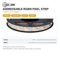 Bande LED adressable RGBW SK6812 SL-5050-60SK6812RGBW 60 LED 5V Pixel programmable RGBW pour éclairage architectural ambiant