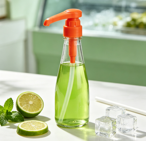 Bomba dispensadora de jarabe de plástico naranja 31/410 de 5cc, 8cc, 10cc, de grado alimenticio, compatible con botellas de jarabe saborizante Torani para bares y cafeterías. - Product Image 4