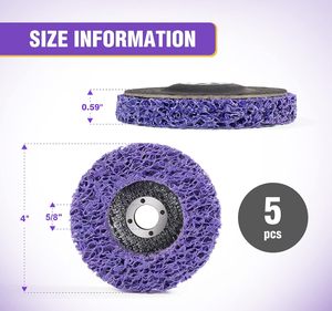 180 disques abrasifs violets de 4 po x 5/8 po pour meuleuse d'angle - Élimination de la rouille sur bois, métal, fibre de verre et revêtements de peinture - Product Image 2