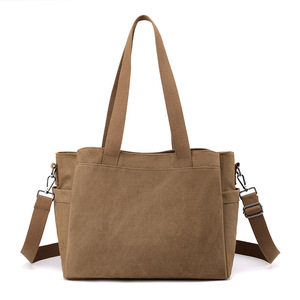 Simple Handheld One Shoulder Women's <b>Bag</b> New <b>Canvas</b> <b>Bag</b> <b>Large</b> Capacity Fashion Versatile Casual Tote <b>Bag</b> - Product Image 5