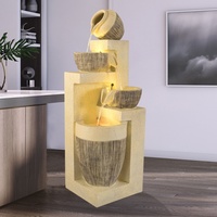 Fuente de Agua en Cascada de Resina para Interiores y Exteriores, Decoración para Jardín y Hogar, 35x35x116CM, Origen China