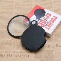 Loupe de lecture portable pour personnes âgées, mini, pliable, avec étui en cuir, classe I, avec poignée, 5x 50/60 mm