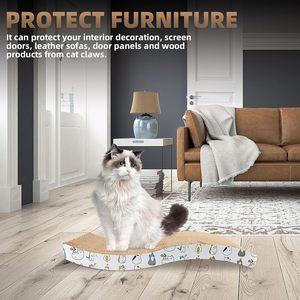 Eco-Friendly Catnip-Infused Reversible Cardboard Cat Scratcher with Lounge Bed and Cat <b>Tree</b> - Product Image 4