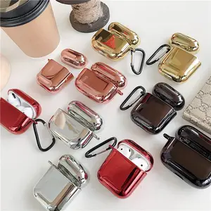 Luxury High Quality Hard PC Anti-fall Electroplated Mirror Earphone Case For Airpods 1/2 Airpods Pro Case Mirror Earphone Case