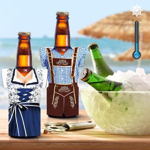 Décorations d'Oktoberfest : Manchons isolants pour bouteilles de bière, fournitures de fête, supports de bouteilles isothermes, housses isolantes pour l'ambiance bavaroise - Product Image 3