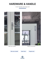 Fenêtre à battant moderne en PVC-U avec verre trempé, moustiquaire pliante et grille anti-insectes, ouverture vers l'intérieur