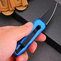 Petit couteau de camping pliant en acier 5CR13 avec manche en aluminium, qualité industrielle OEM, mini porte-clés, logo personnalisé, EDC, pointe tombante