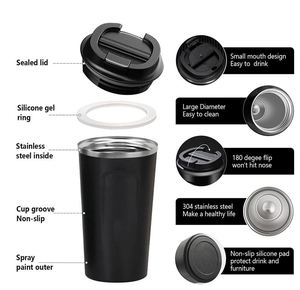 Offre Spéciale – Tasse de Voyage Isotherme en Acier Inoxydable 380 ml avec Couvercle, Personnalisable avec Logo – Mug de Voyage, Tasse à Thé, Tasses Roses - Product Image 2
