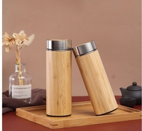 Pabrik 2026 Grosir Botol Air Ramah Lingkungan 500ML dari Bambu dan Stainless Steel dengan Tutup Bambu