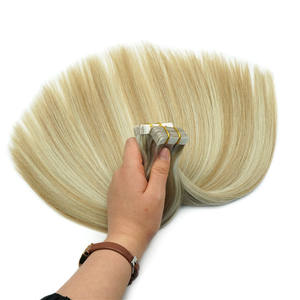 Cinta adhesiva profesional de doble cara para cutícula completa Etiqueta privada Extensiones de cabello humano de trama Invisible Remy ruso Todo - Product Image 4