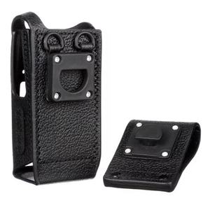 PMLN5842A Hard Leather Carry Case with 2.5 Swivel Belt Loop Display Radio for DP4800E XPR7550E DGP8550E motorola <b>Walkie</b> <b>Talkie</b> - Product Image 3