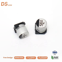 Condensateur électrolytique en aluminium SMD 35V 10UF de type V-Chip, directement de l'usine, pour application d'assemblage SMT automatisé