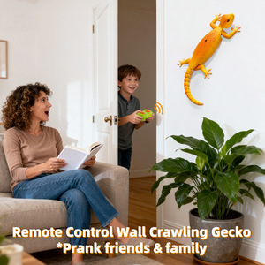 Jouets Nouveauté Populaires Rechargeable Télécommandé 6 canaux Gecko grimpeur mural biomimétique avec lumière, <span class=keywords><strong>insecte</strong></span> rampant, jouets farces pour enfants, cadeau - Product Image 6