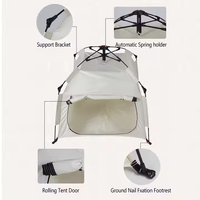 Tente de camping pour animaux de compagnie d'extérieur, lit-cave pop-up, lit surélevé pour chats d'intérieur et petits chiens avec abri imperméable, conception à ouverture rapide