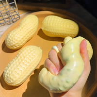 Balle anti-stress ASMR en forme d'arachide croustillante, texture coquille, jouet à presser sonore, cadeau pour enfants et adultes, vente en gros