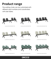 Banc de salle d'attente en plastique PP au design moderne pour hôpitaux, cliniques, bibliothèques, banques et stations de métro