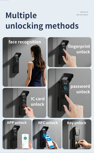 Serrure de porte intelligente OEM, empreinte digitale, mot de passe, reconnaissance faciale 3D, carte NFC, carte IC, application Tuya TTLock, serrure de porte électronique intelligente sans clé - Product Image 2
