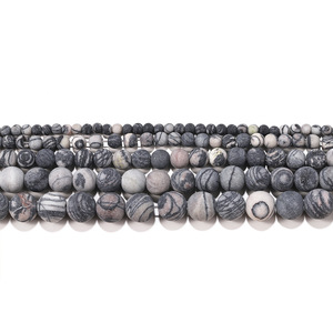 Perles d'agate St. Kunkka 4 6 8 10 12mm, perles en vrac noires mates pour la fabrication de bijoux DIY - Product Image 5