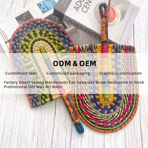 พัดหวายสานด้วยมือศิลปะโบฮีเมียนตกแต่งสไตล์แอฟริกันบ้านไร่หญ้าหญ้าหญ้าทะเลแบบชนบทสำหรับงานแต่งงานฤดูใบไม้ผลิชายฝั่ง - Product Image 4