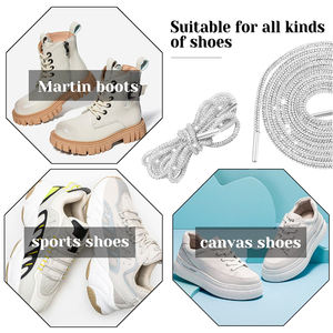 AB Crystal Rhinestone Shoe Laces Flat 3D Cordones con cordón para zapatillas y sudaderas Reemplazo Bling Glass Shoelaces Strings - Product Image 4